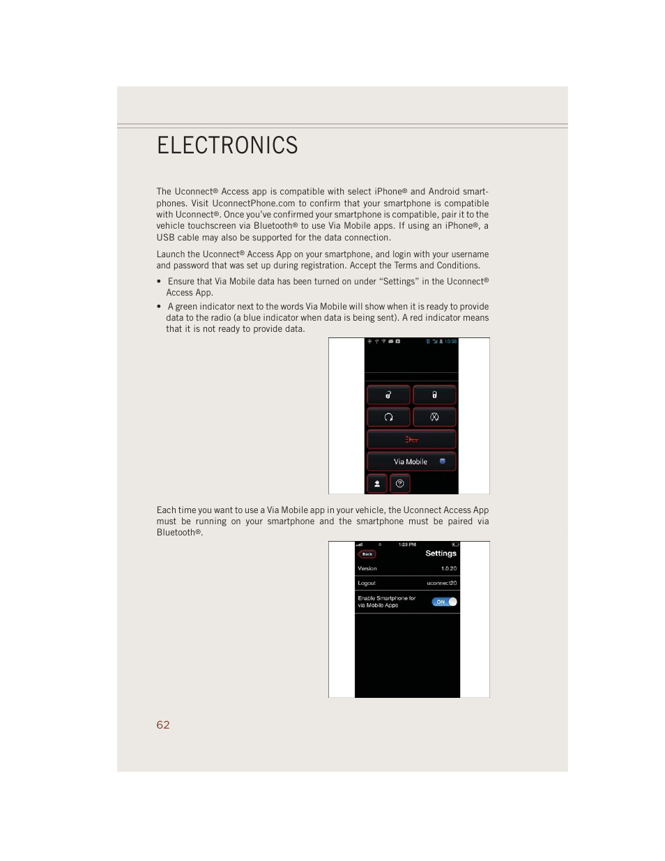 Electronics | Jeep 2014 Grand Cherokee SRT - User Guide User Manual | Page 64 / 220