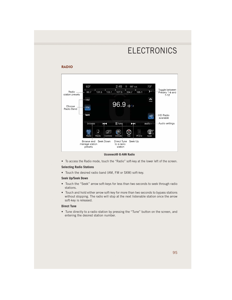 Radio, Electronics | Jeep 2014 Grand Cherokee SRT - User Guide User Manual | Page 97 / 220