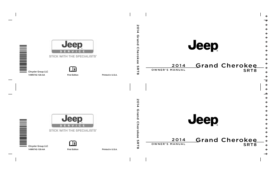 Jeep 2014 Grand Cherokee SRT - Owner Manual User Manual | 613 pages