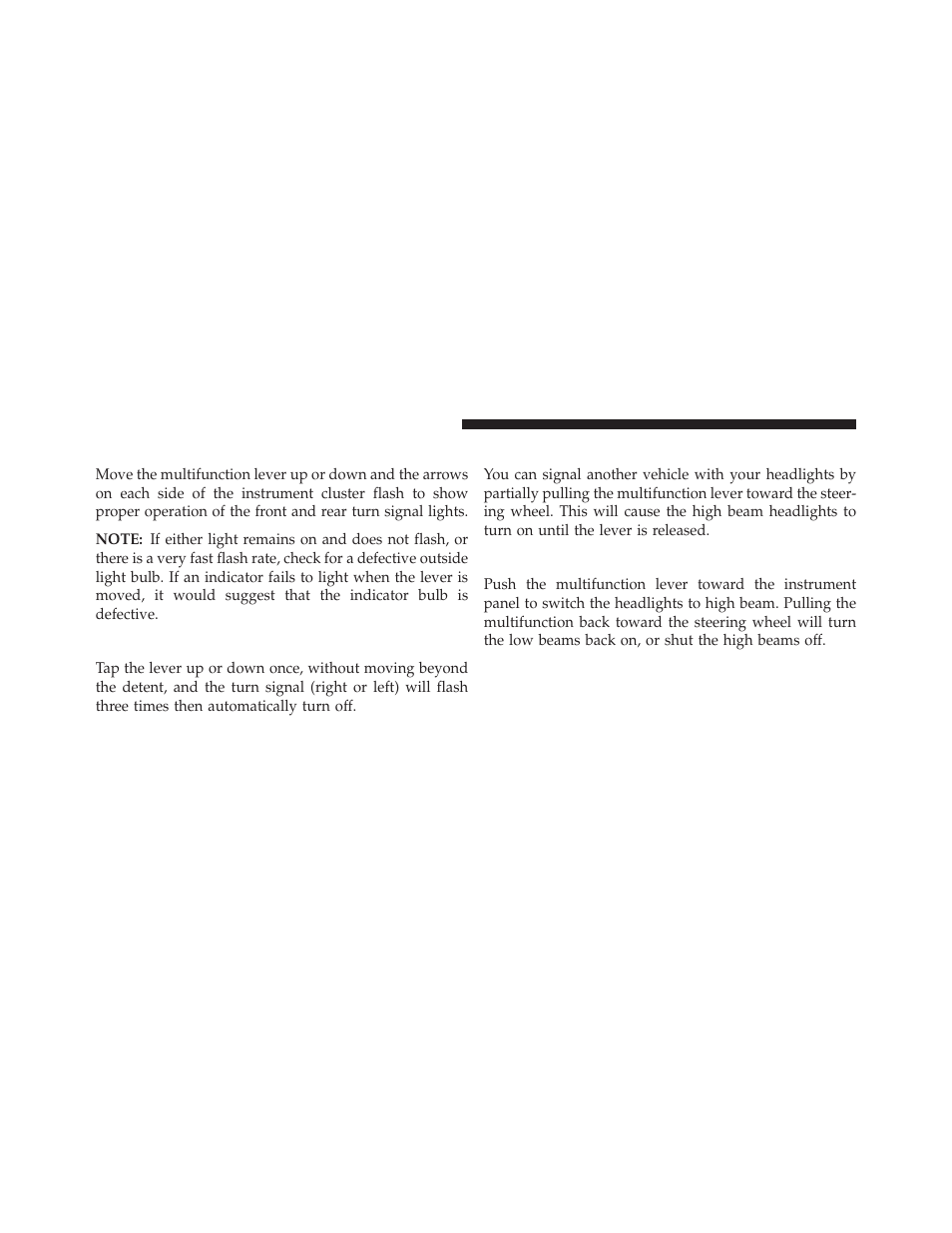 Turn signals, Lane change assist, Flash-to-pass | High/low beam switch | Jeep 2014 Grand Cherokee SRT - Owner Manual User Manual | Page 182 / 613
