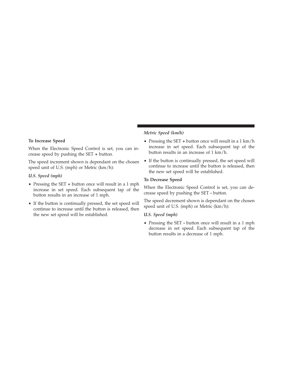 To vary the speed setting | Jeep 2014 Grand Cherokee SRT - Owner Manual User Manual | Page 194 / 613