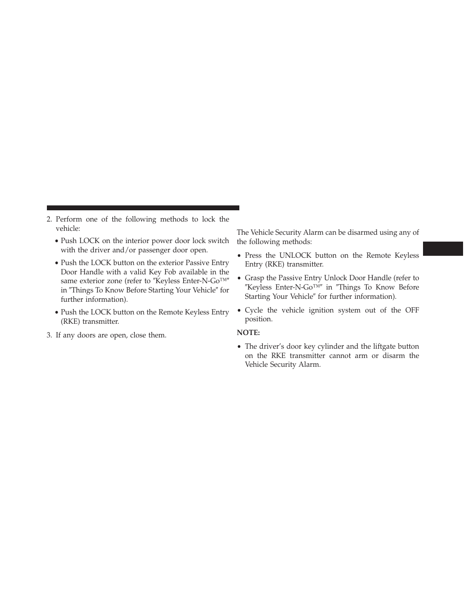 To disarm the system | Jeep 2014 Grand Cherokee SRT - Owner Manual User Manual | Page 23 / 613