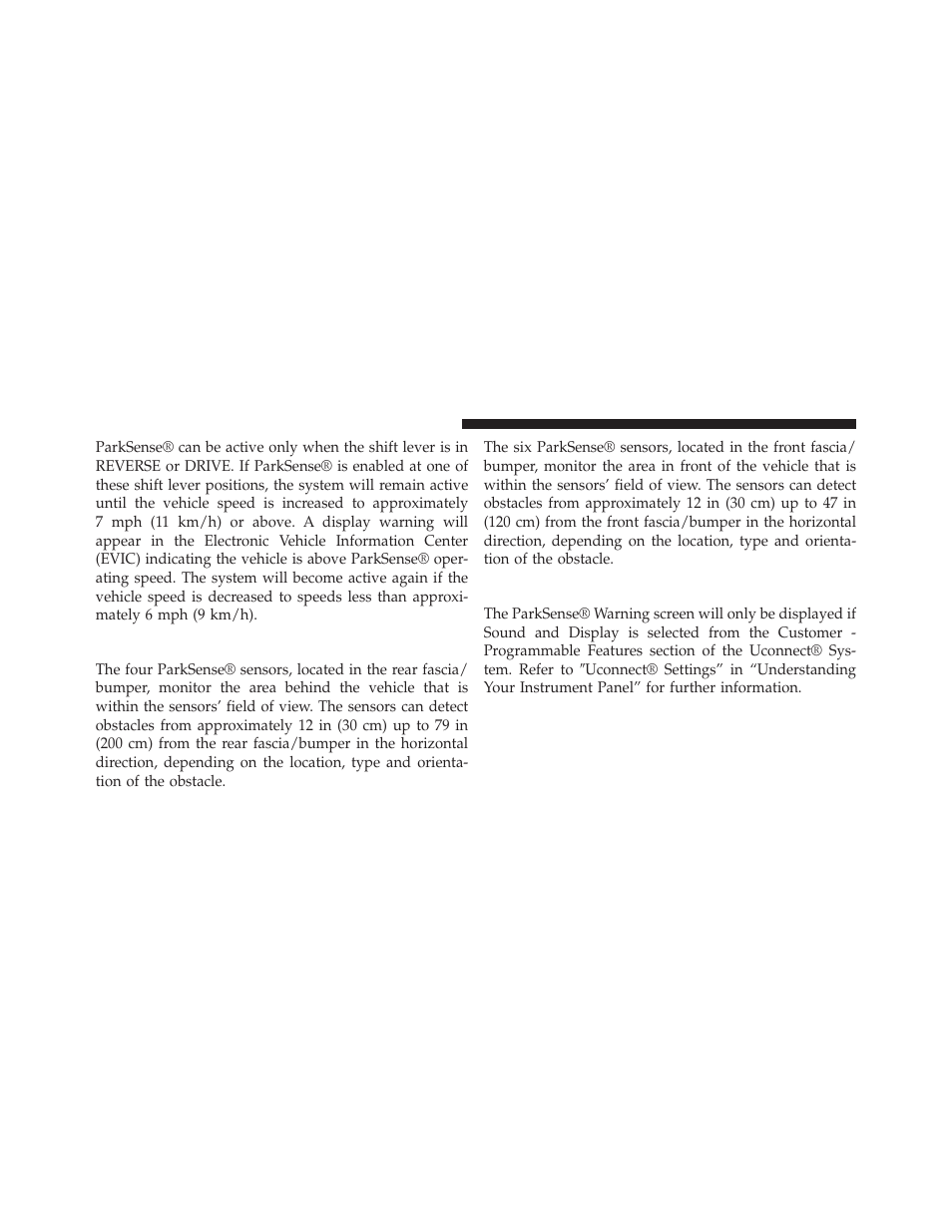 Parksense® sensors, Parksense® warning display | Jeep 2014 Grand Cherokee SRT - Owner Manual User Manual | Page 232 / 613