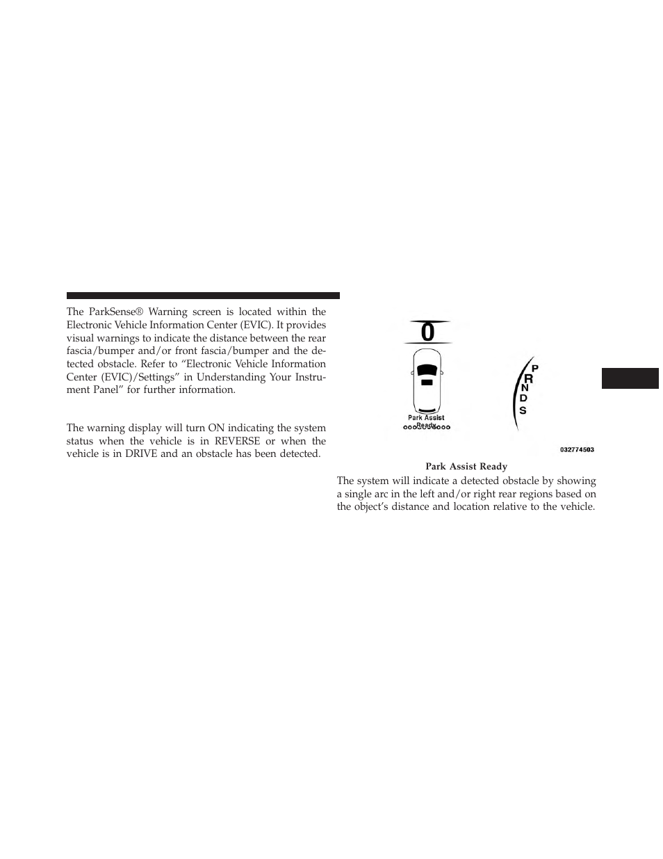 Parksense® display | Jeep 2014 Grand Cherokee SRT - Owner Manual User Manual | Page 233 / 613