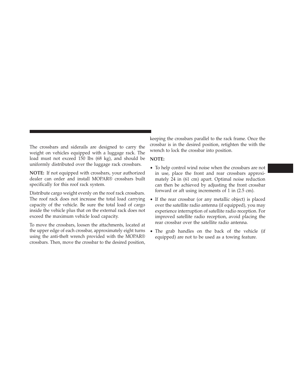 Roof luggage rack — if equipped | Jeep 2014 Grand Cherokee SRT - Owner Manual User Manual | Page 283 / 613