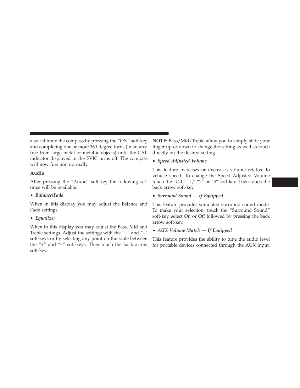 Audio | Jeep 2014 Grand Cherokee SRT - Owner Manual User Manual | Page 337 / 613