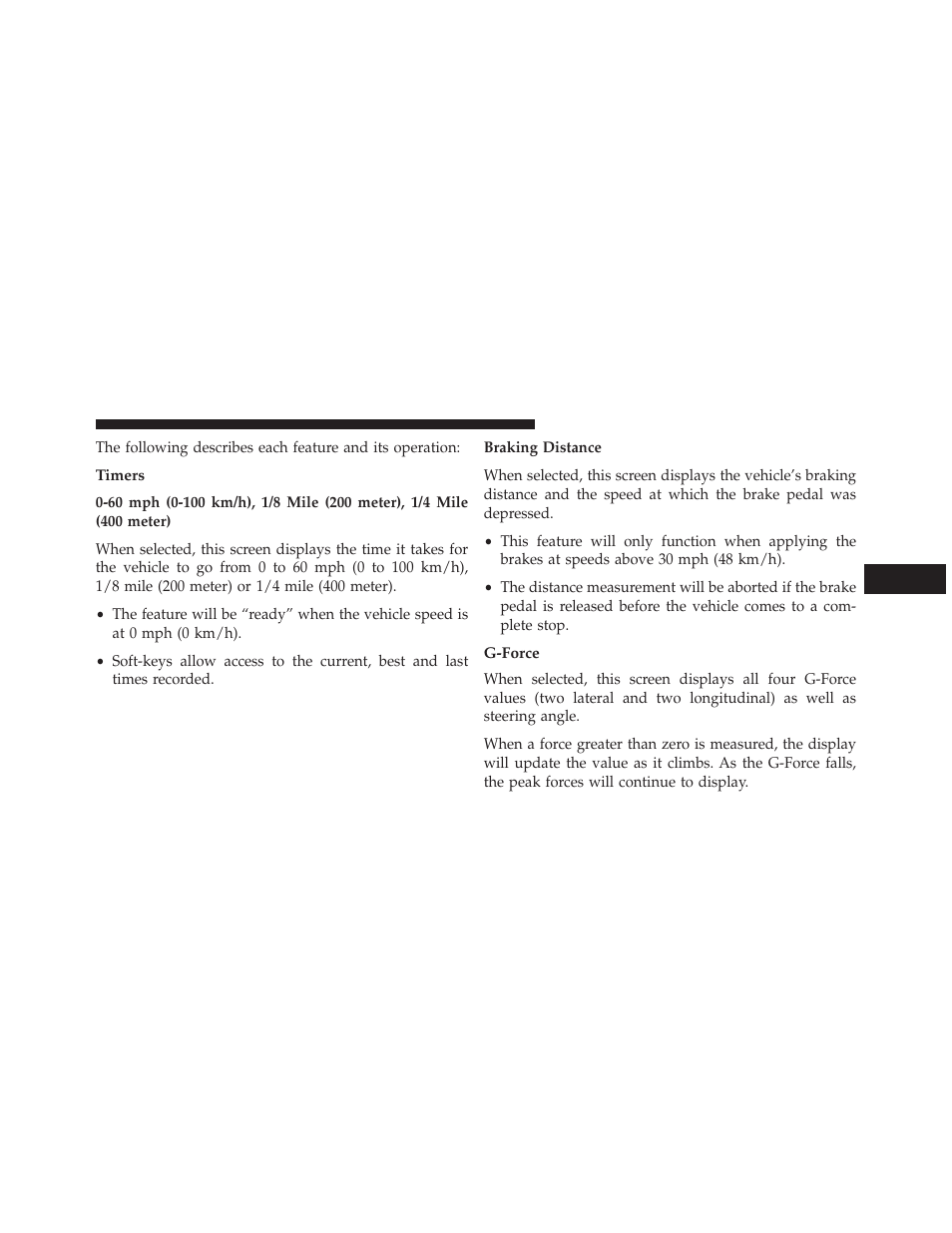 Timers, G-force | Jeep 2014 Grand Cherokee SRT - Owner Manual User Manual | Page 341 / 613
