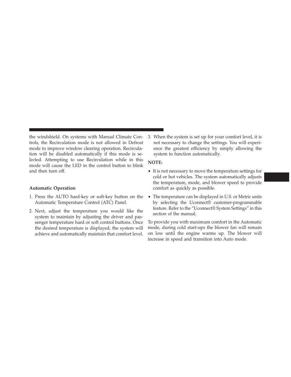Automatic temperature control (atc), Automatic operation | Jeep 2014 Grand Cherokee SRT - Owner Manual User Manual | Page 375 / 613