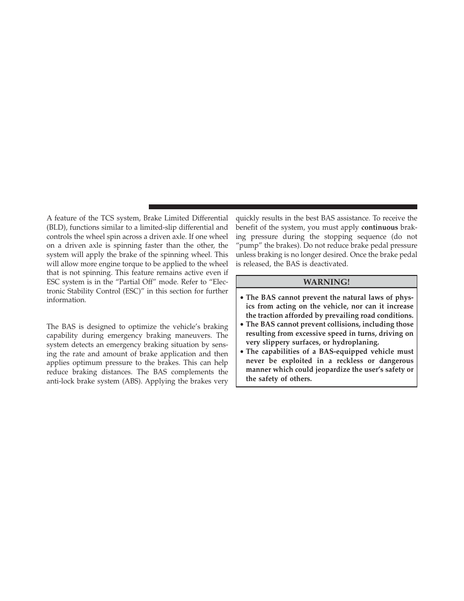 Brake assist system (bas) | Jeep 2014 Grand Cherokee SRT - Owner Manual User Manual | Page 412 / 613