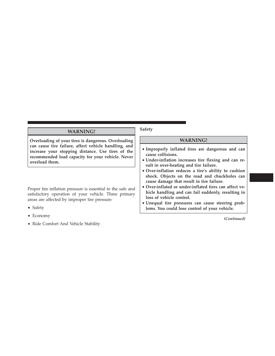 Tires — general information, Tire pressure, Safety | Jeep 2014 Grand Cherokee SRT - Owner Manual User Manual | Page 431 / 613