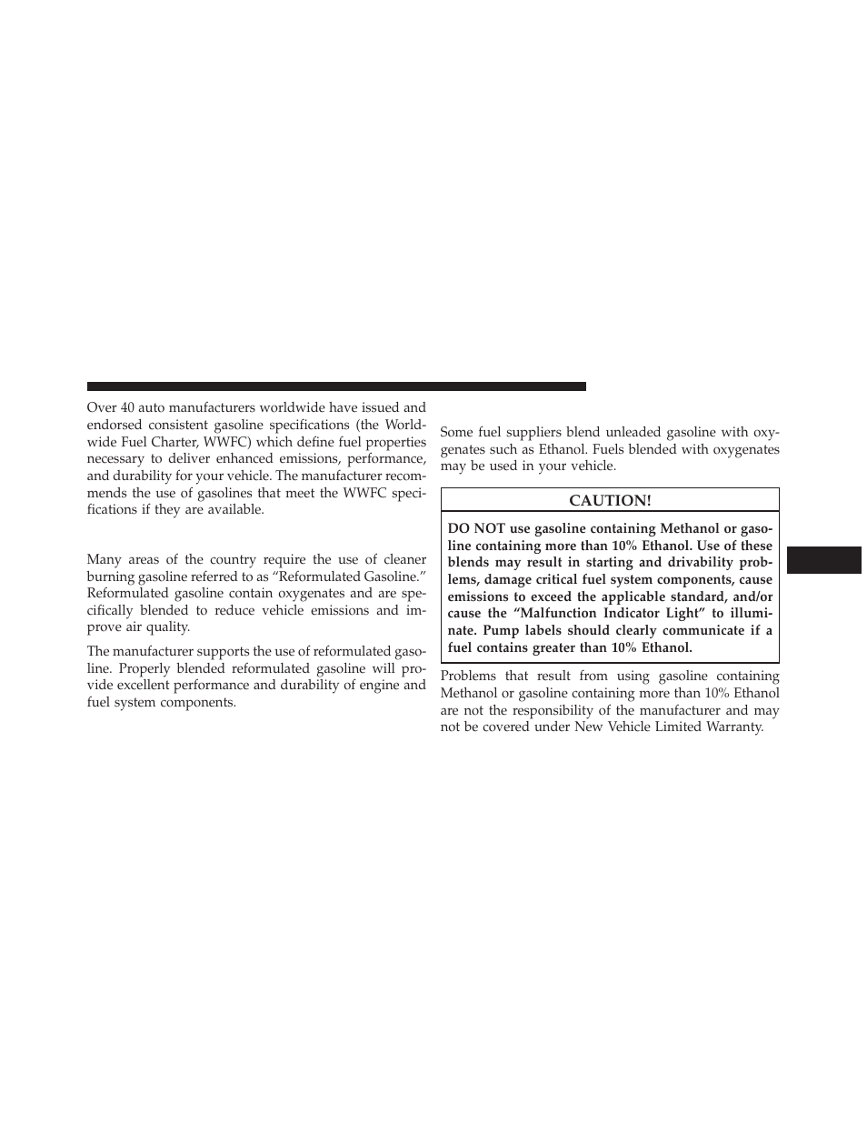 Reformulated gasoline, Gasoline/oxygenate blends | Jeep 2014 Grand Cherokee SRT - Owner Manual User Manual | Page 453 / 613