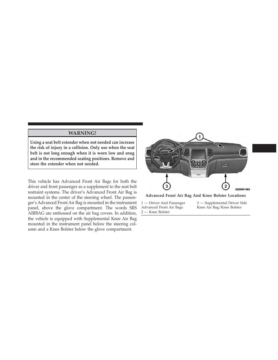 Supplemental restraint system (srs) — air bags, Supplemental restraint system (srs), Air bags | Jeep 2014 Grand Cherokee SRT - Owner Manual User Manual | Page 71 / 613