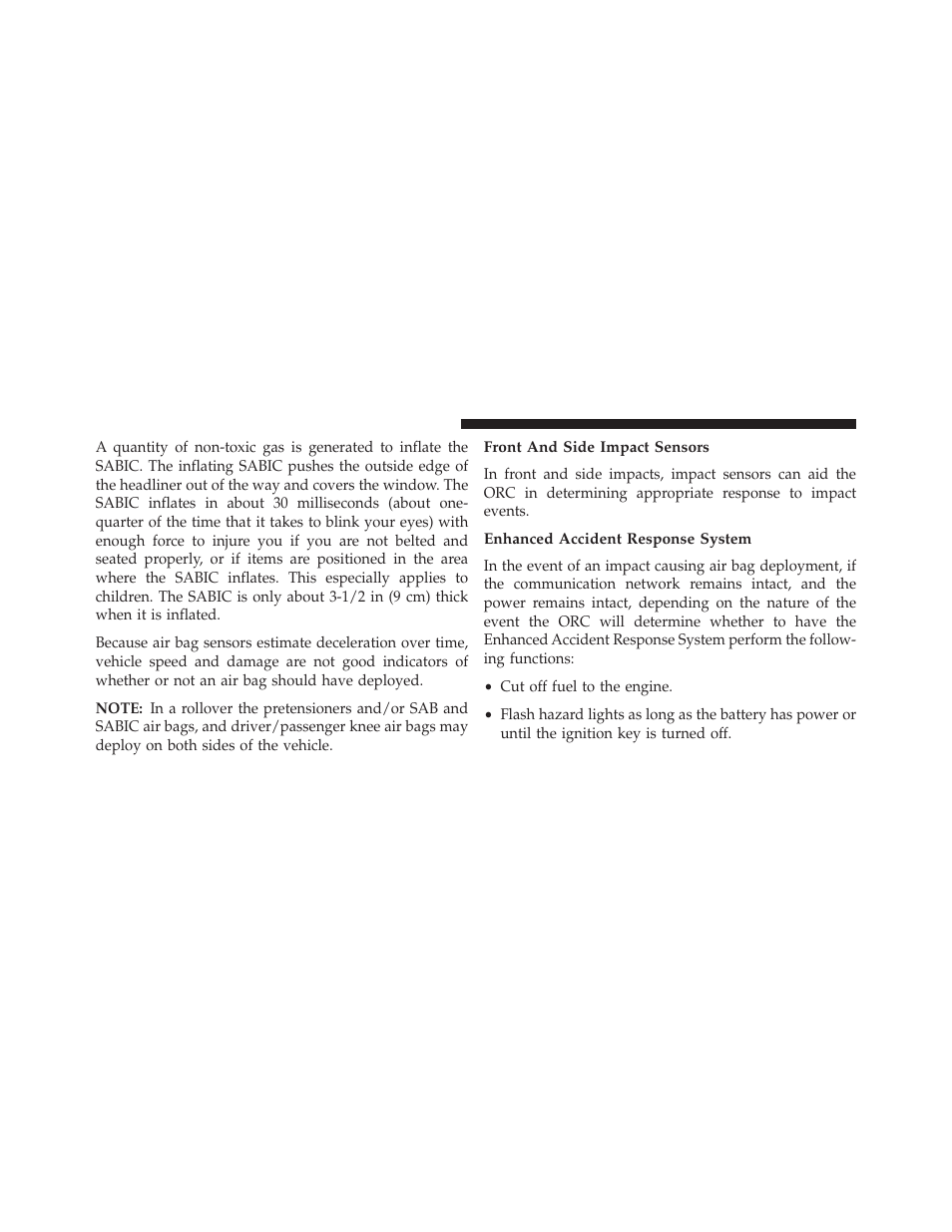 Front and side impact sensors, Enhanced accident response system | Jeep 2014 Grand Cherokee SRT - Owner Manual User Manual | Page 82 / 613