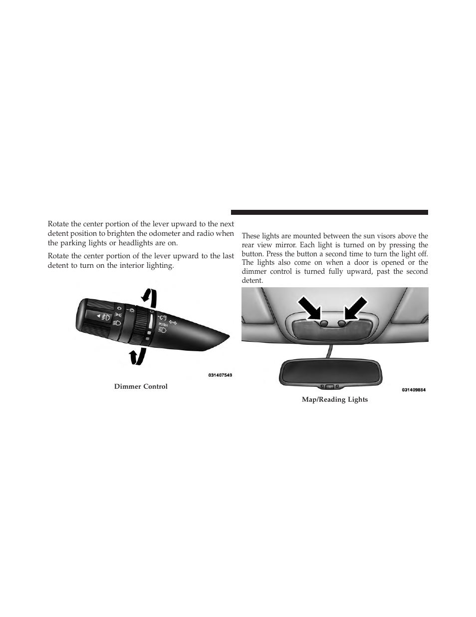 Map/reading lights | Jeep 2014 Patriot - Owner Manual User Manual | Page 170 / 568