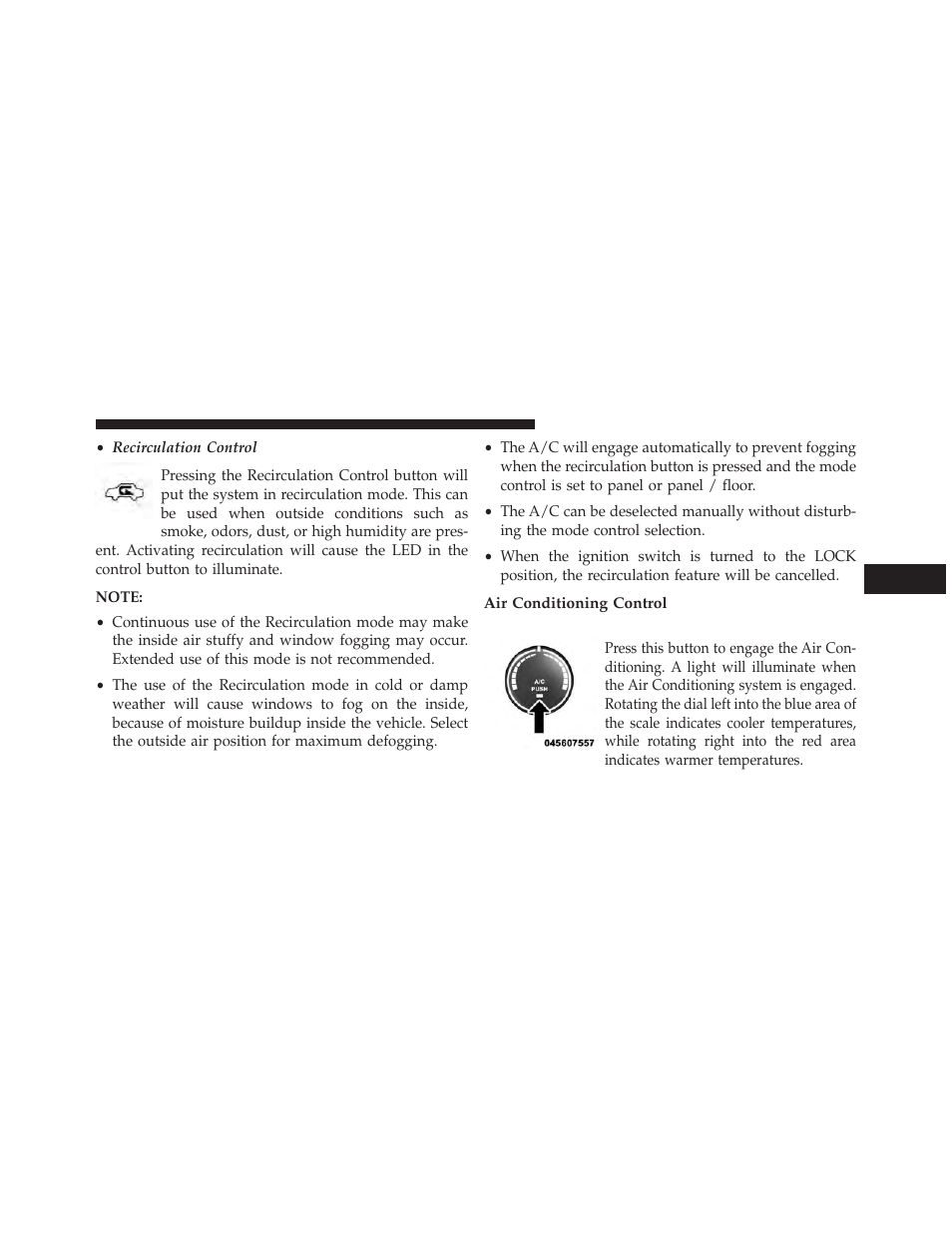 Air conditioning control | Jeep 2014 Patriot - Owner Manual User Manual | Page 305 / 568