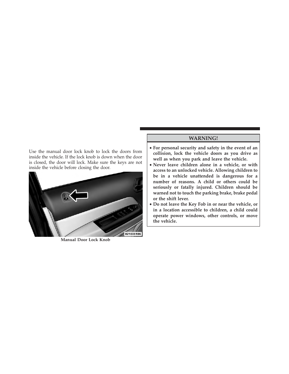 Door locks, Manual door locks | Jeep 2014 Patriot - Owner Manual User Manual | Page 32 / 568