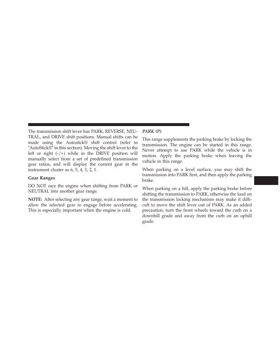 Gear ranges | Jeep 2014 Patriot - Owner Manual User Manual | Page 339 / 568