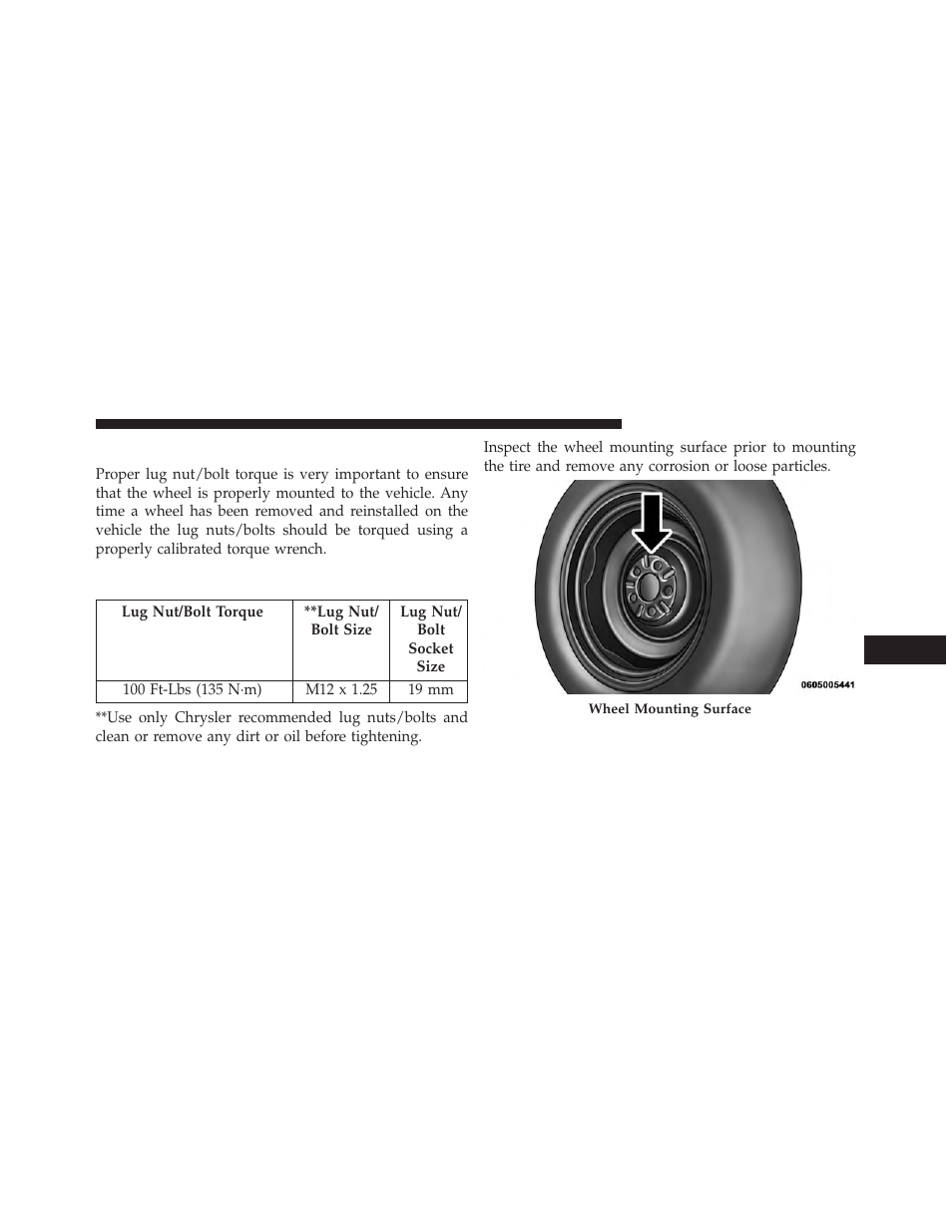 Wheel and tire torque specifications, Torque specifications, Wheel and tire torque | Specifications | Jeep 2014 Patriot - Owner Manual User Manual | Page 439 / 568
