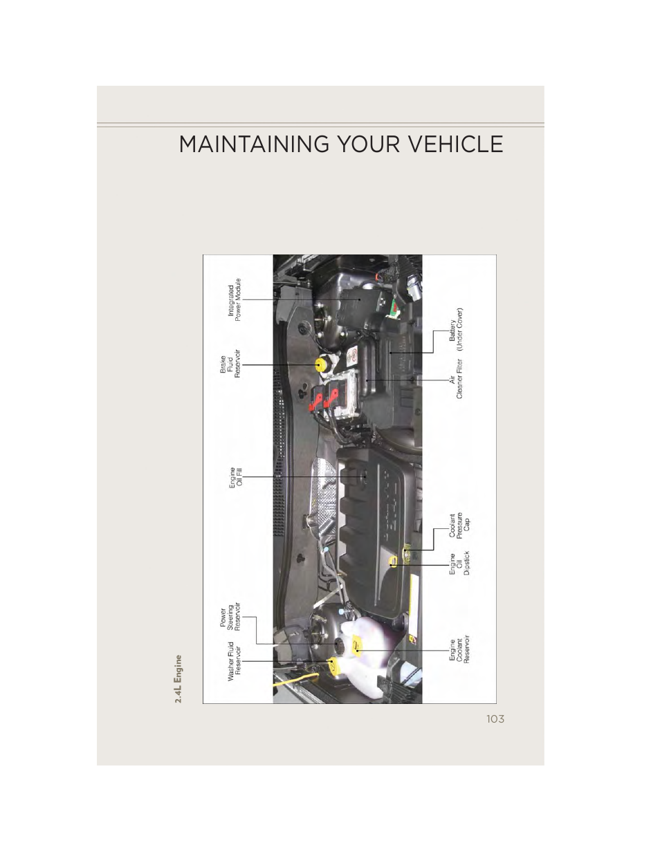 4l engine, Maintaining your vehicle | Jeep 2014 Patriot - User Guide User Manual | Page 105 / 126