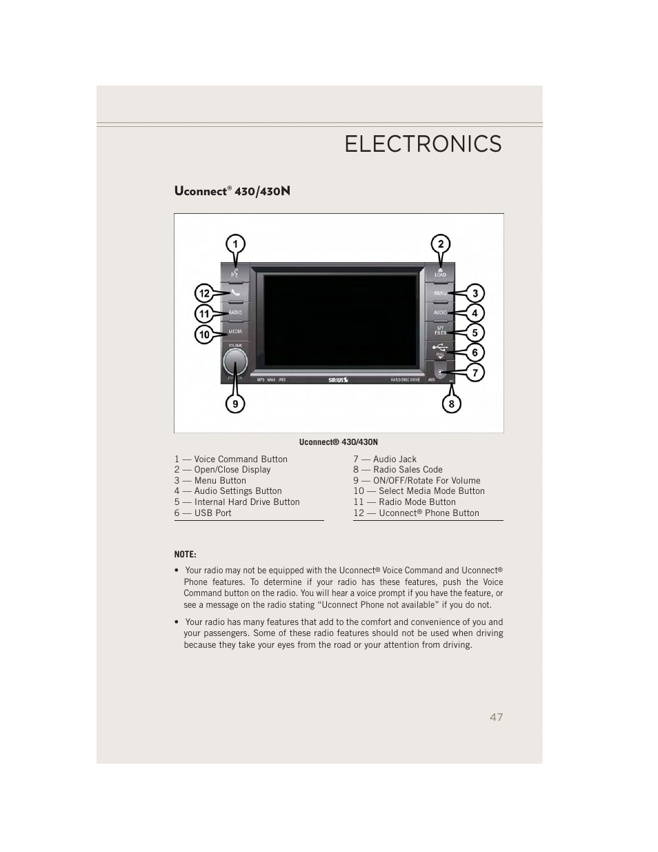 Uconnect® 430/430n, Uconnect, 430/430n | Electronics | Jeep 2014 Patriot - User Guide User Manual | Page 49 / 126