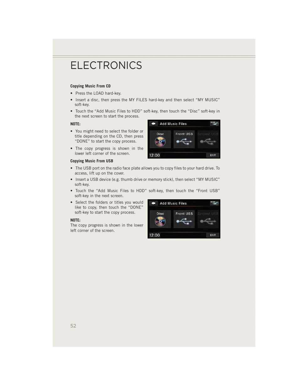 Electronics | Jeep 2014 Patriot - User Guide User Manual | Page 54 / 126