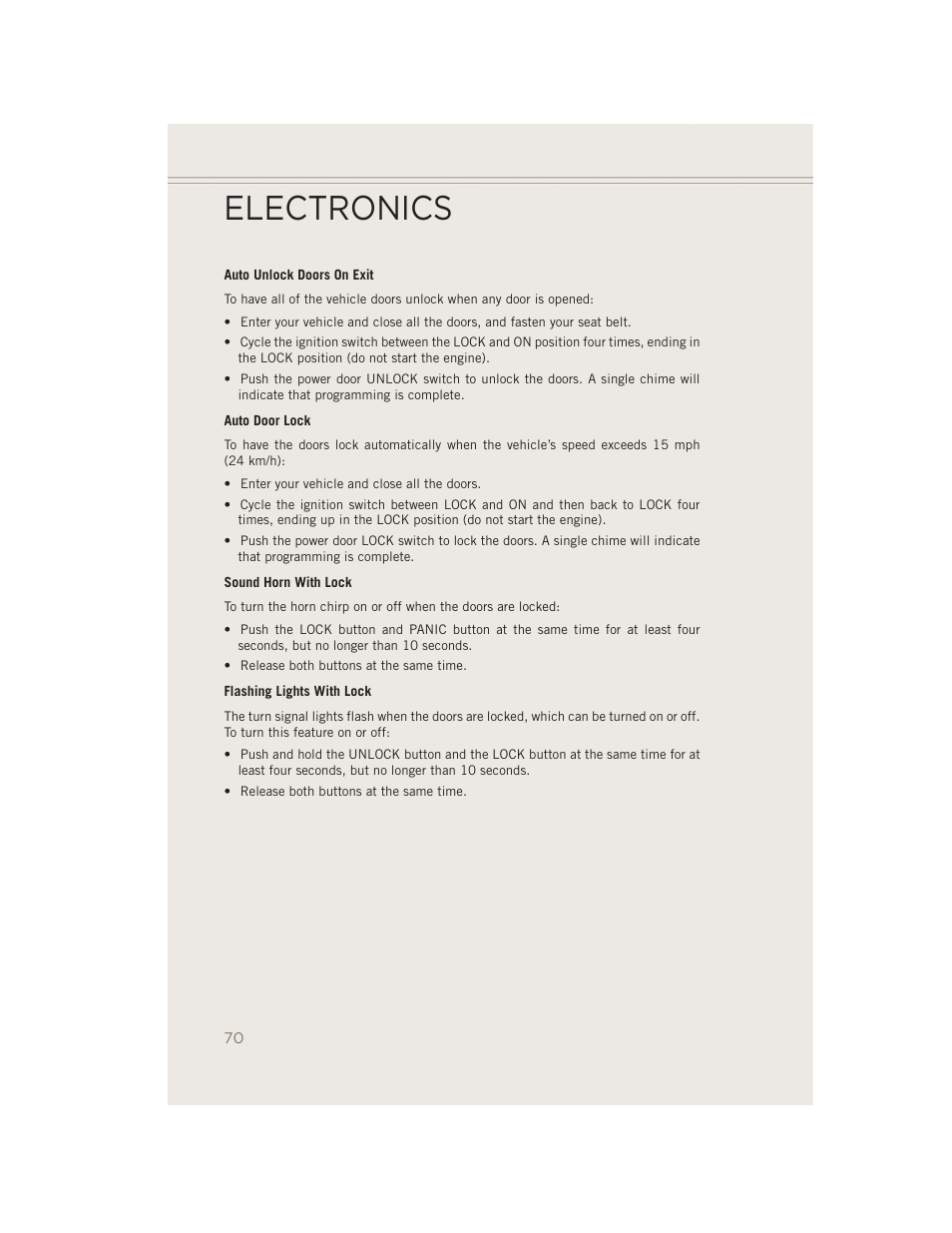 Electronics | Jeep 2014 Patriot - User Guide User Manual | Page 72 / 126