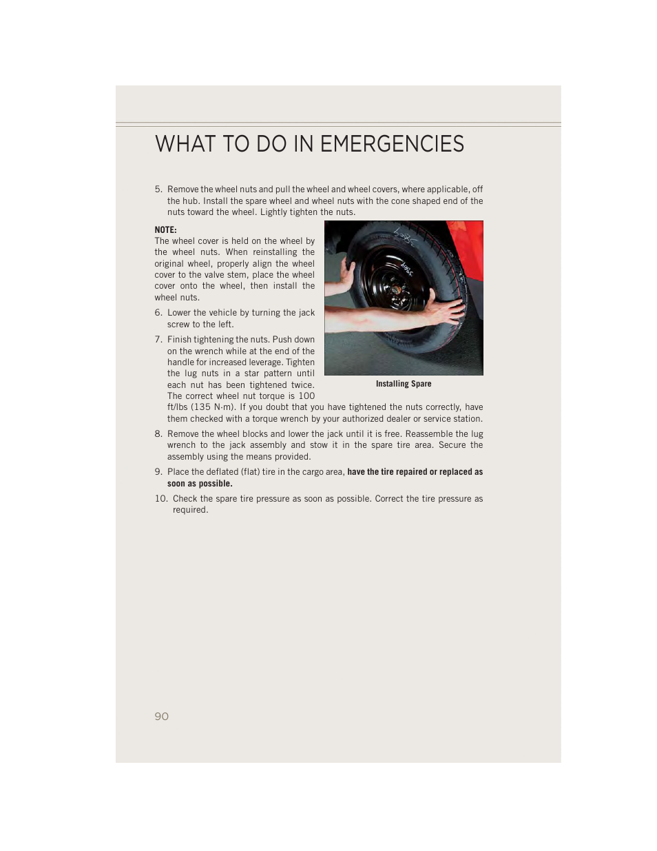 What to do in emergencies | Jeep 2014 Patriot - User Guide User Manual | Page 92 / 126