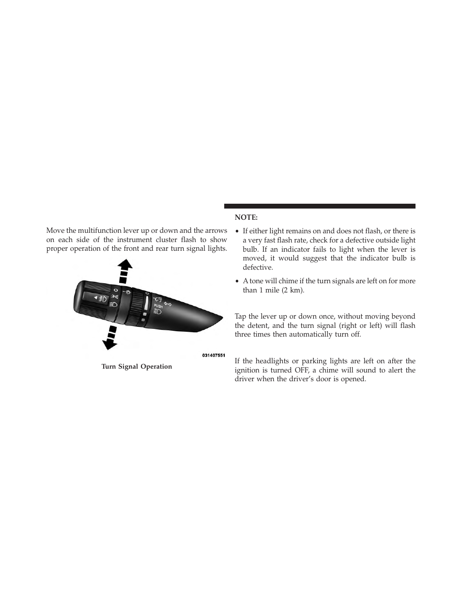 Turn signals, Lane change assist, Lights-on reminder | Jeep 2014 Wrangler - Owner Manual User Manual | Page 174 / 678
