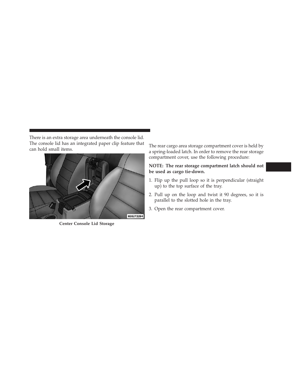 Rear storage compartment | Jeep 2014 Wrangler - Owner Manual User Manual | Page 195 / 678