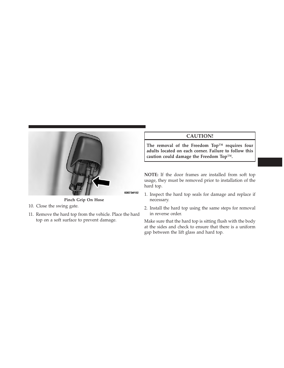 Rear hard top installation | Jeep 2014 Wrangler - Owner Manual User Manual | Page 219 / 678