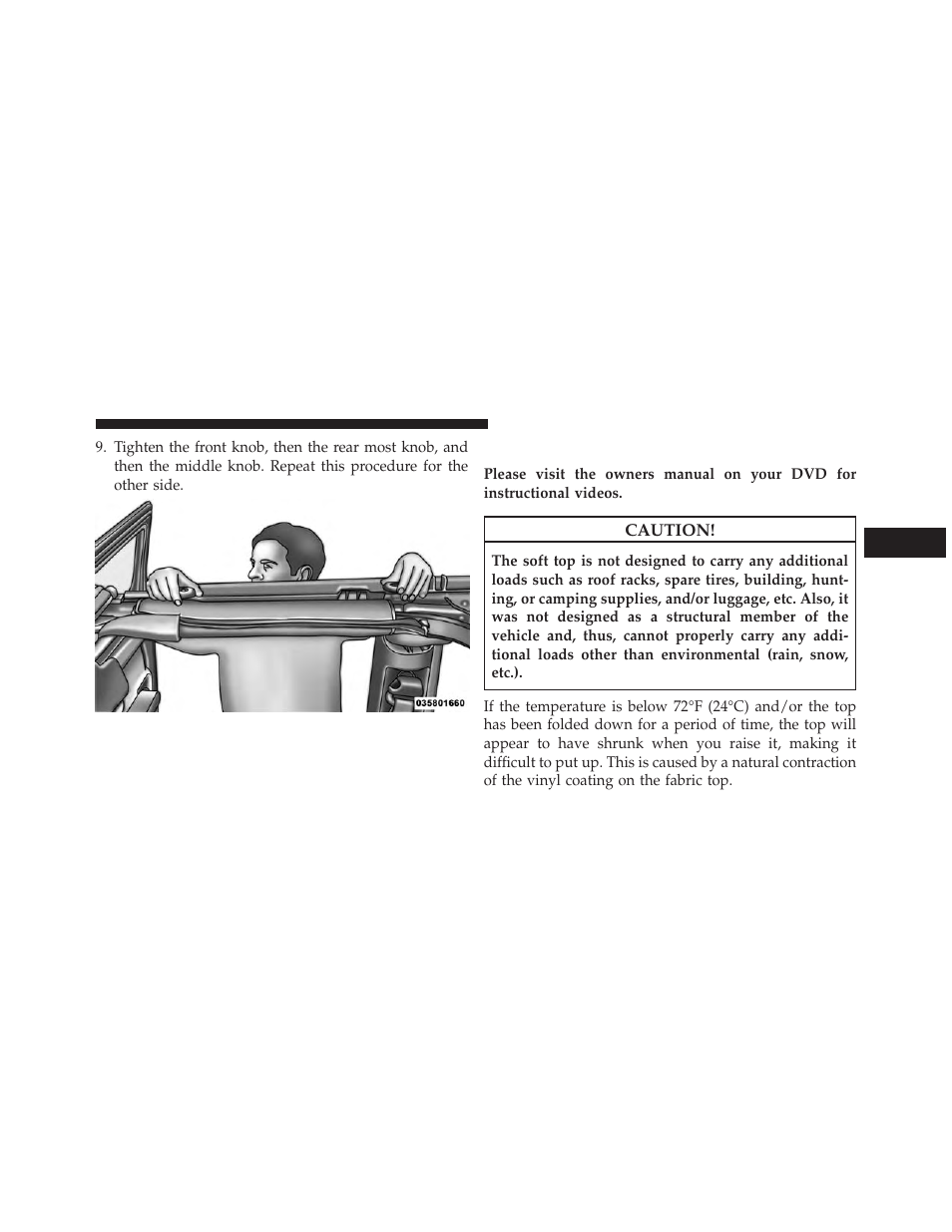 Soft top — two-door models | Jeep 2014 Wrangler - Owner Manual User Manual | Page 227 / 678