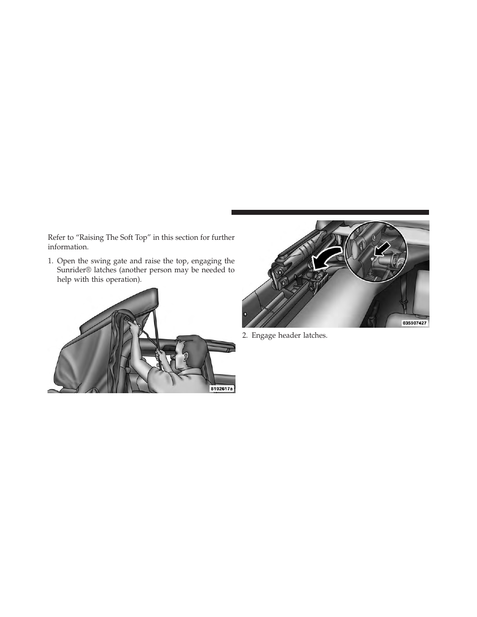 Quick steps to raising the soft top | Jeep 2014 Wrangler - Owner Manual User Manual | Page 234 / 678