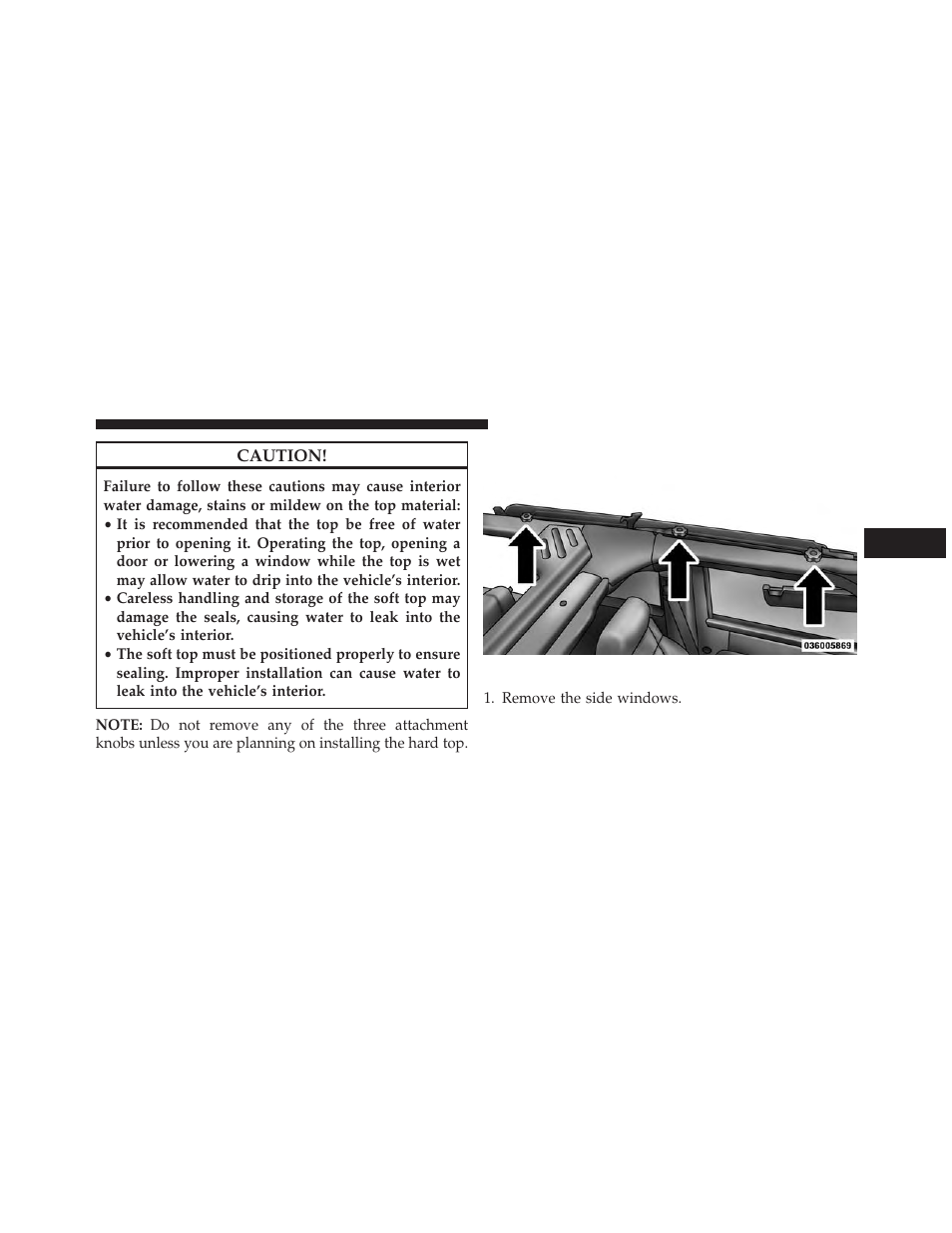 Quick steps for lowering the soft top | Jeep 2014 Wrangler - Owner Manual User Manual | Page 259 / 678