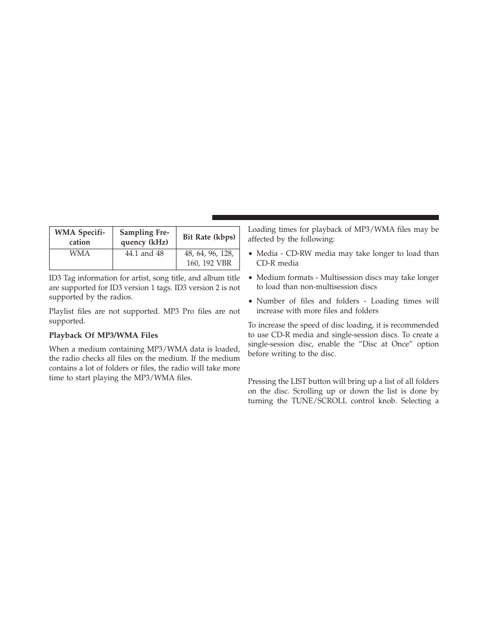 Playback of mp3/wma files, List button — disc mode for mp3/wma play, List button — disc mode for mp3/wma | Play | Jeep 2014 Wrangler - Owner Manual User Manual | Page 358 / 678