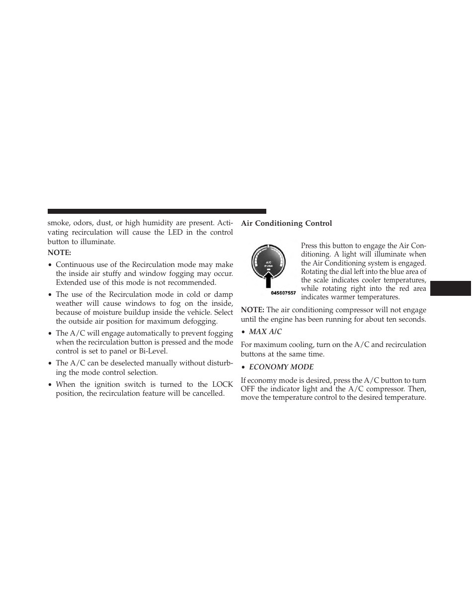 Air conditioning control | Jeep 2014 Wrangler - Owner Manual User Manual | Page 405 / 678
