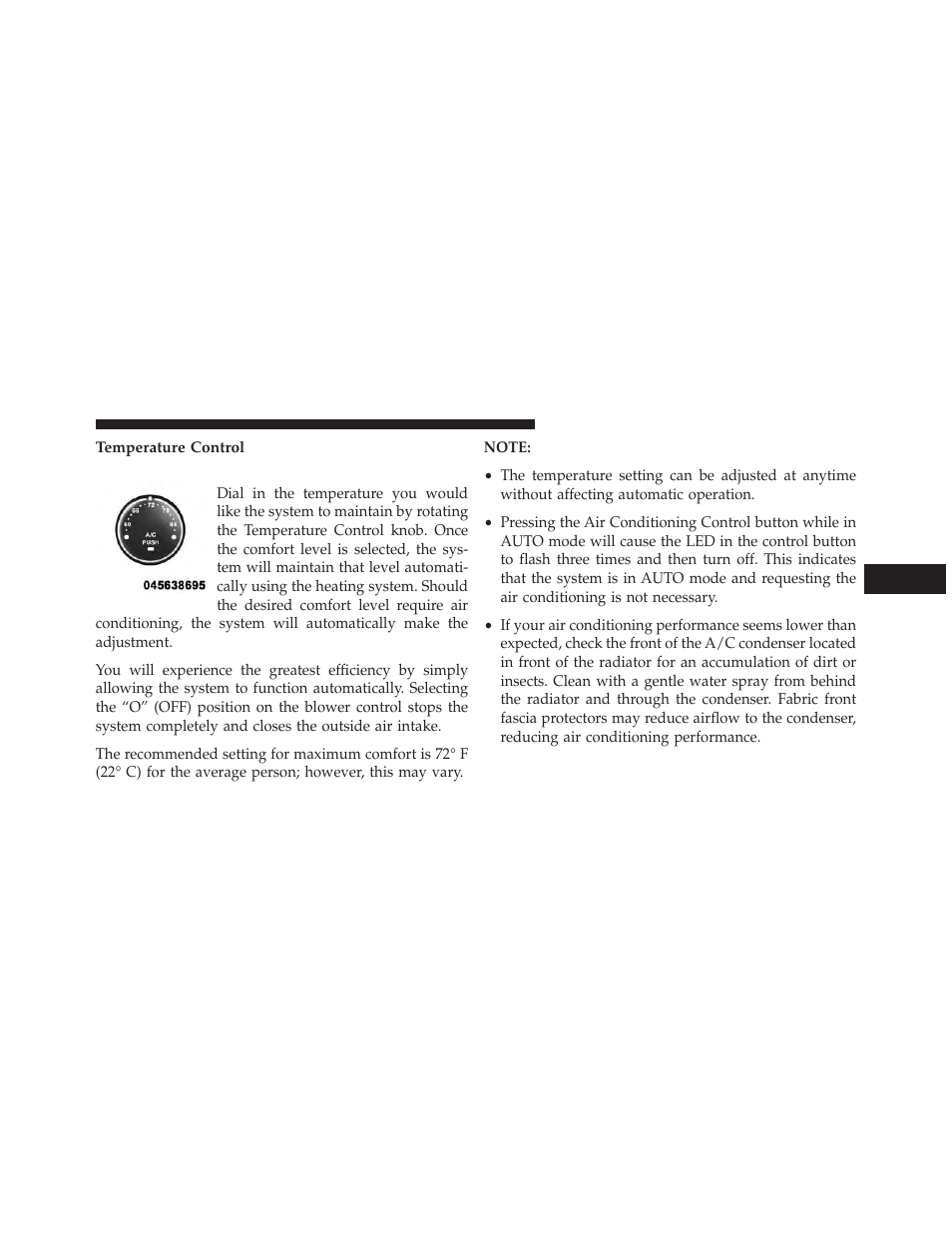 Temperature control | Jeep 2014 Wrangler - Owner Manual User Manual | Page 407 / 678