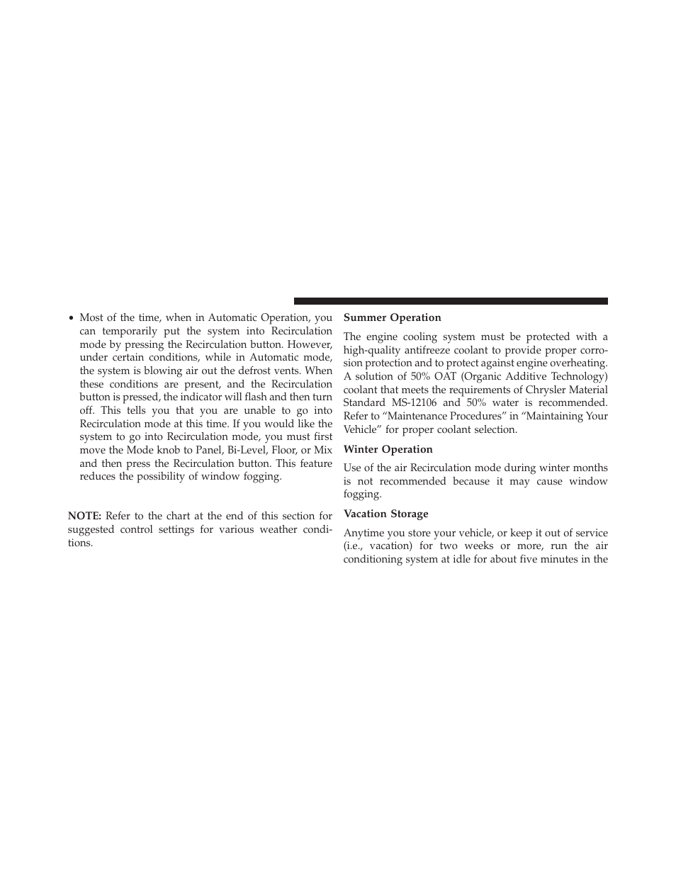 Operating tips, Summer operation, Winter operation | Vacation storage | Jeep 2014 Wrangler - Owner Manual User Manual | Page 412 / 678