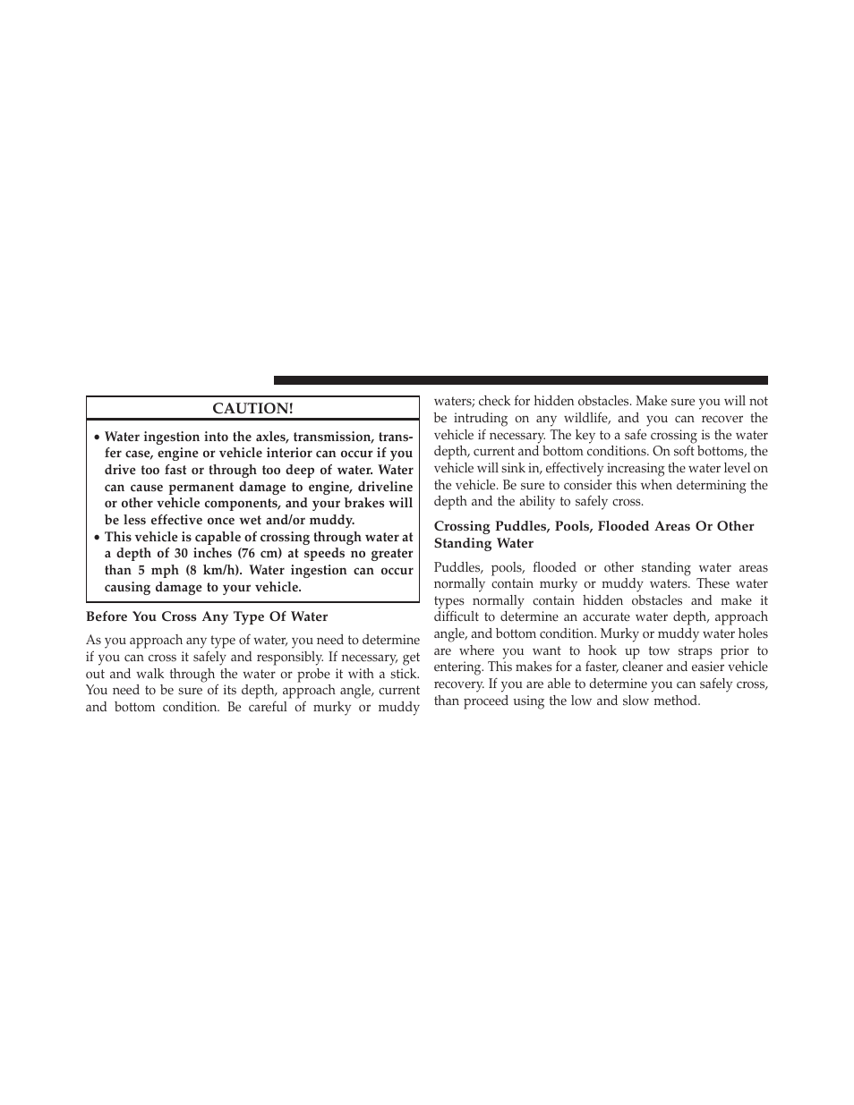 Before you cross any type of water | Jeep 2014 Wrangler - Owner Manual User Manual | Page 460 / 678