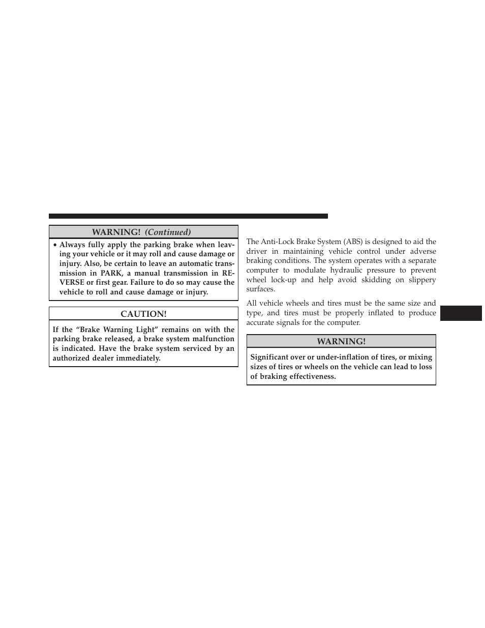 Anti-lock brake system | Jeep 2014 Wrangler - Owner Manual User Manual | Page 467 / 678