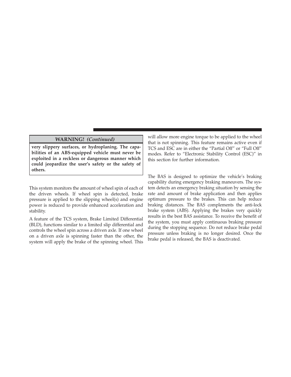 Traction control system (tcs), Brake assist system (bas) | Jeep 2014 Wrangler - Owner Manual User Manual | Page 470 / 678