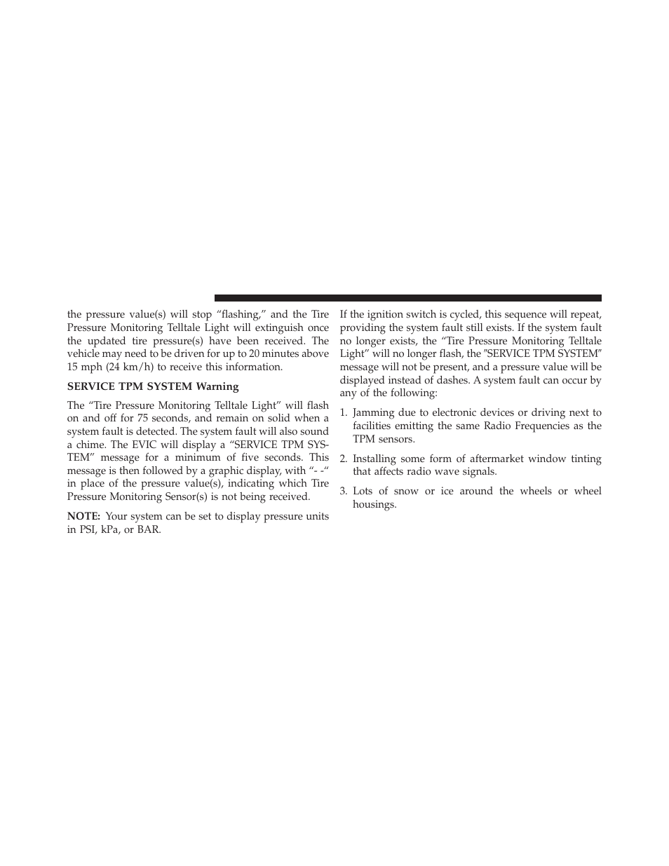 Service tpm system warning | Jeep 2014 Wrangler - Owner Manual User Manual | Page 520 / 678
