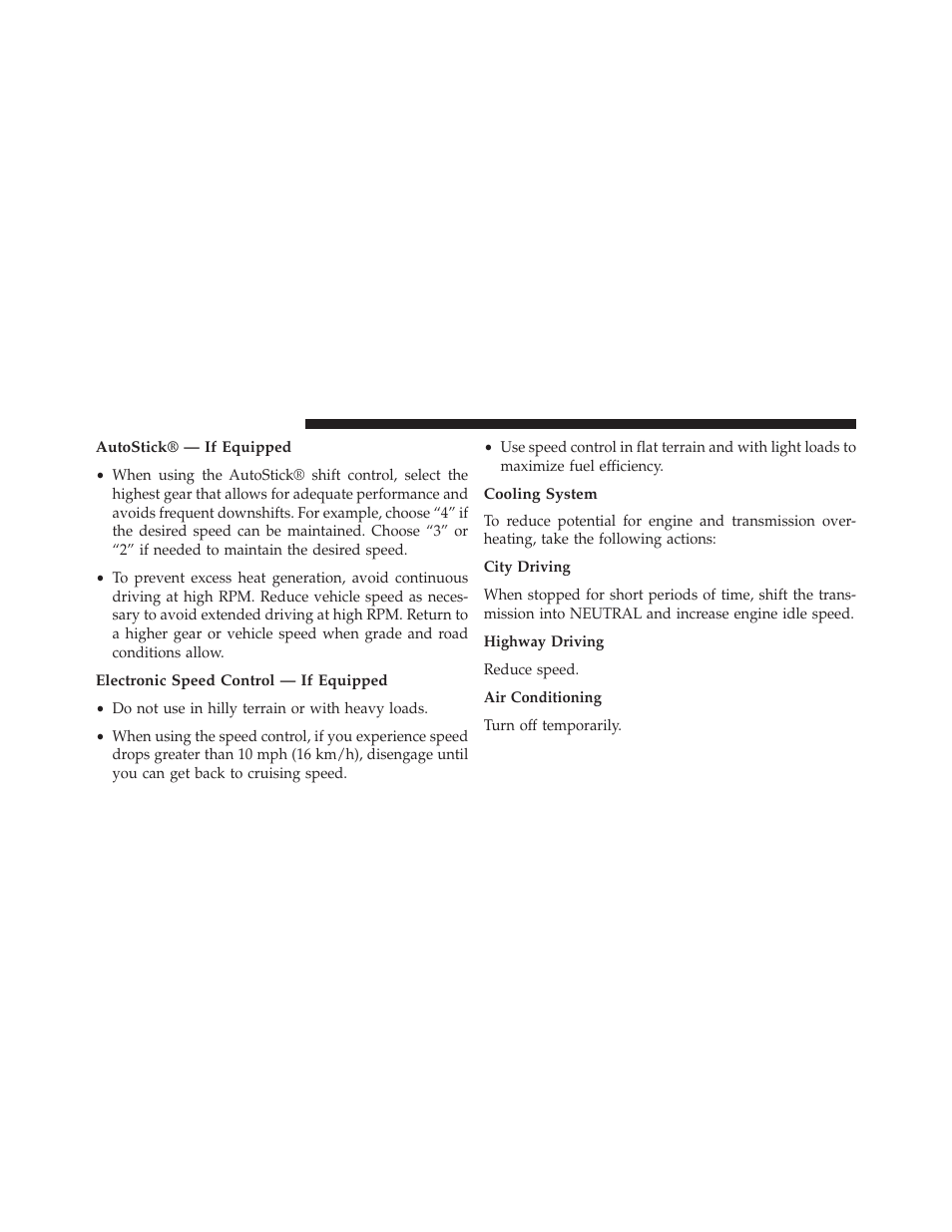 Autostick® — if equipped, Electronic speed control — if equipped, Cooling system | Jeep 2014 Wrangler - Owner Manual User Manual | Page 550 / 678