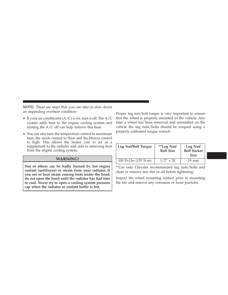 Wheel and tire torque specifications, Torque specifications, Wheel and tire torque | Specifications | Jeep 2014 Wrangler - Owner Manual User Manual | Page 559 / 678