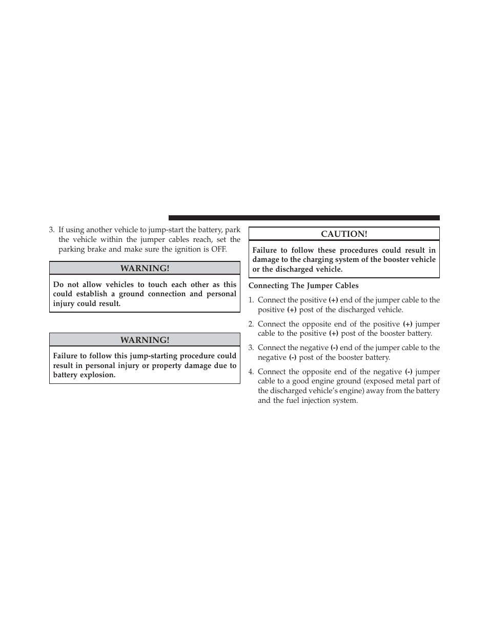 Jump-starting procedure | Jeep 2014 Wrangler - Owner Manual User Manual | Page 570 / 678