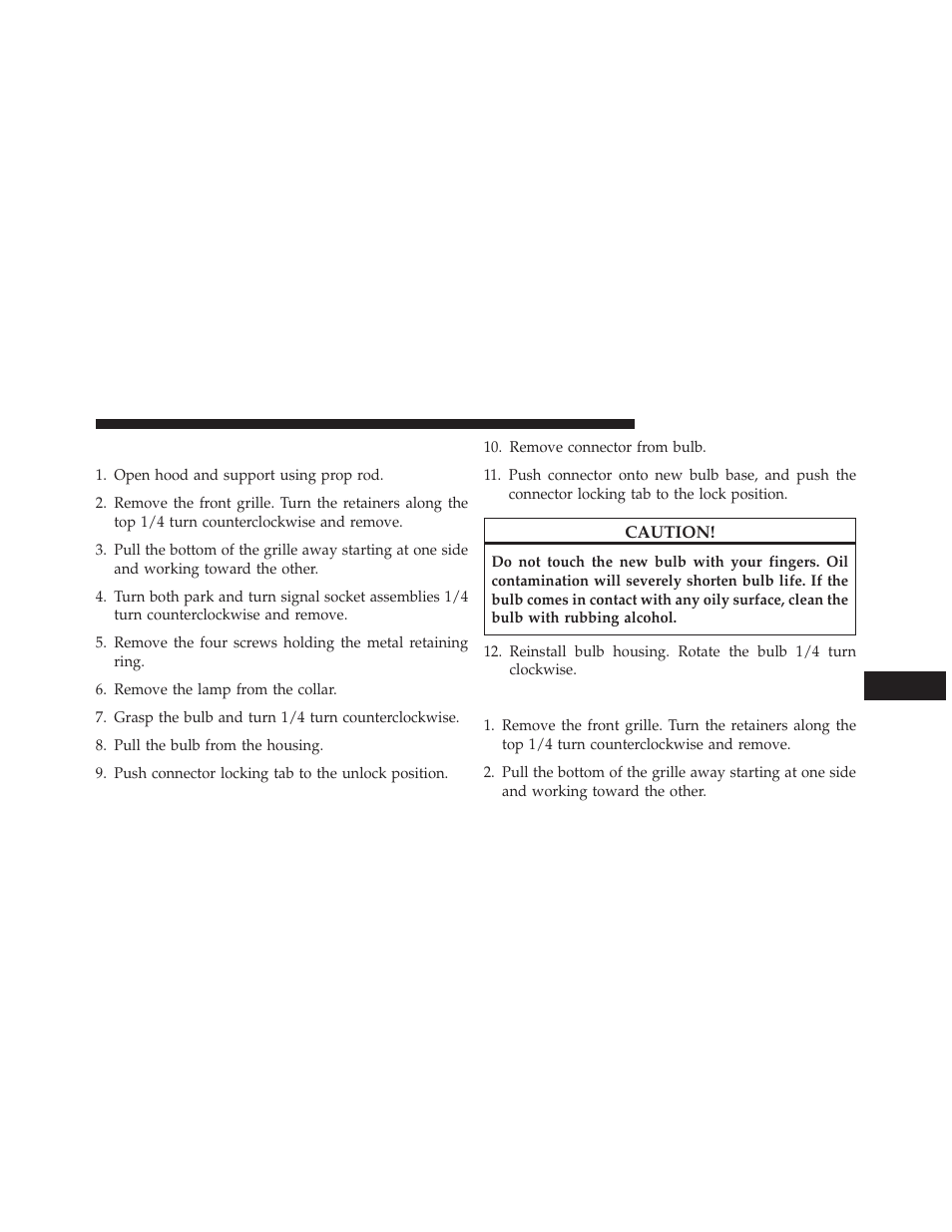 Headlamp, Front park/turn signal | Jeep 2014 Wrangler - Owner Manual User Manual | Page 631 / 678