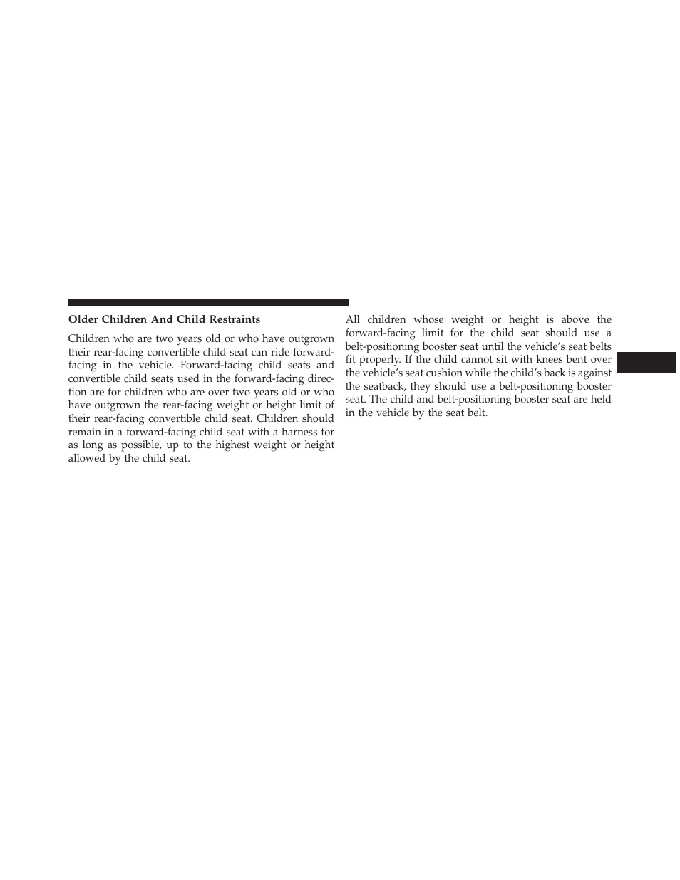 Older children and child restraints | Jeep 2014 Wrangler - Owner Manual User Manual | Page 85 / 678