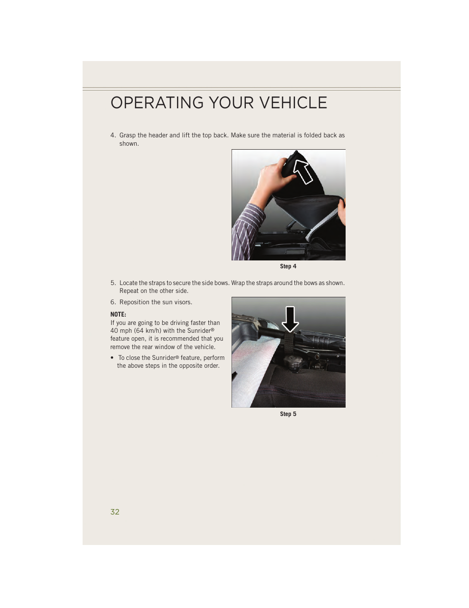 Operating your vehicle | Jeep 2014 Wrangler - User Guide User Manual | Page 34 / 148
