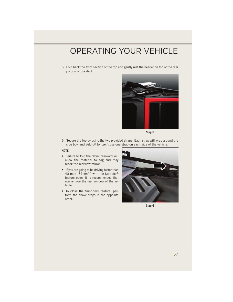 Operating your vehicle | Jeep 2014 Wrangler - User Guide User Manual | Page 39 / 148