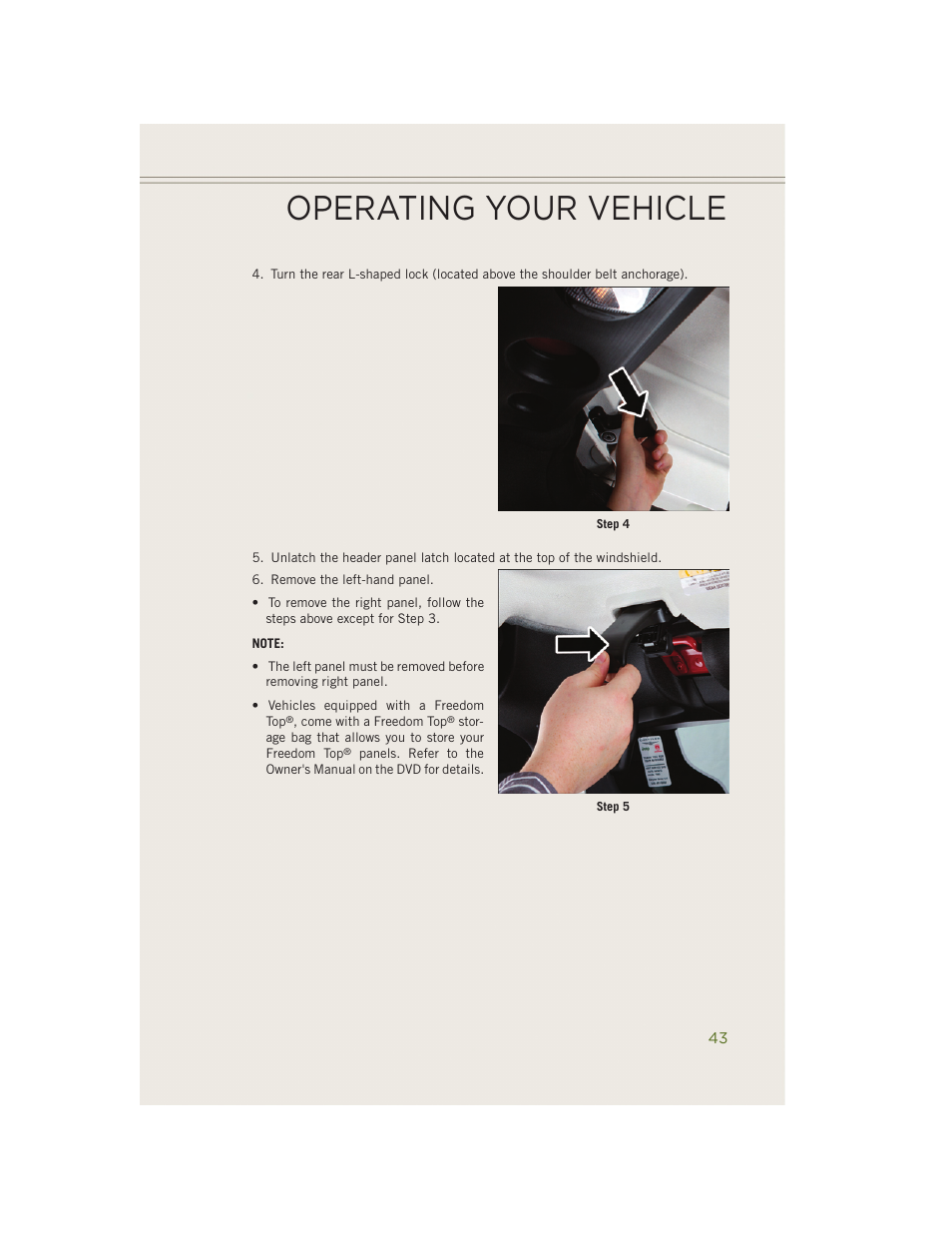 Operating your vehicle | Jeep 2014 Wrangler - User Guide User Manual | Page 45 / 148