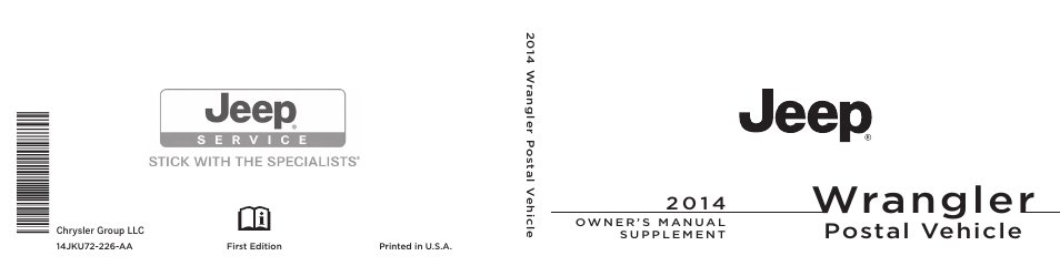 Jeep 2014 Wrangler - Postal Supplement User Manual | 50 pages